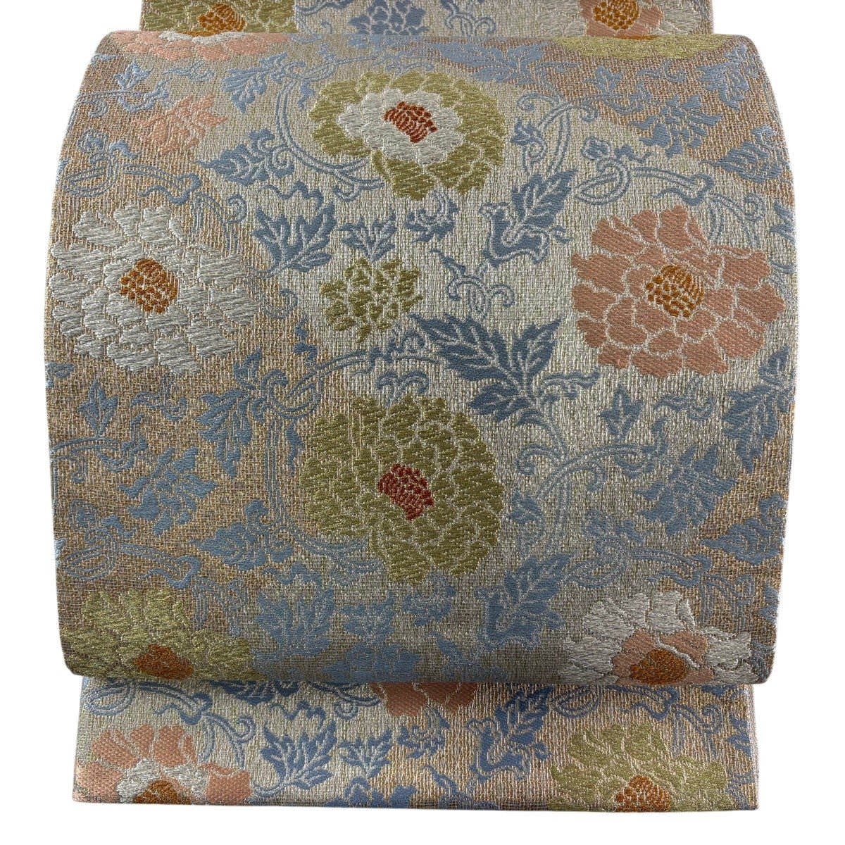 美品】 袋帯 秀品 蝶 草花 金糸 箔 黒 六通 正絹｜中古・古着
