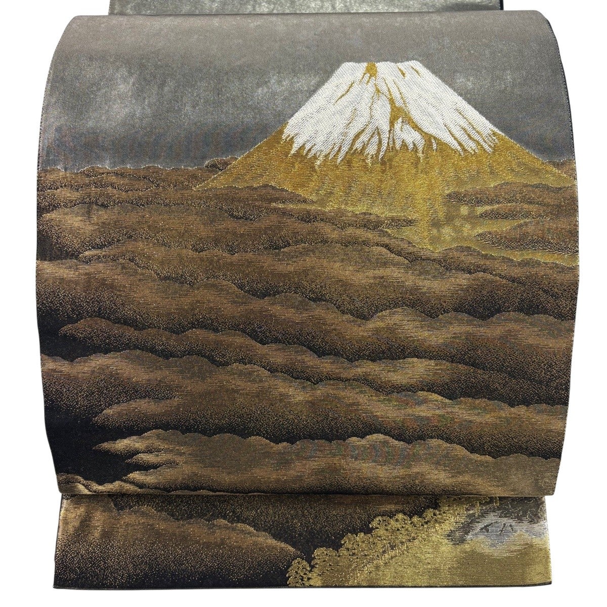 横山大観　じゅらく謹製　銀箔豪華振袖　トールサイズ　正絹　黒×金　鶴　匿名配送 袋帯 横山大観｜バイセルオンライン 中古・リサイクル着物【公式】通販