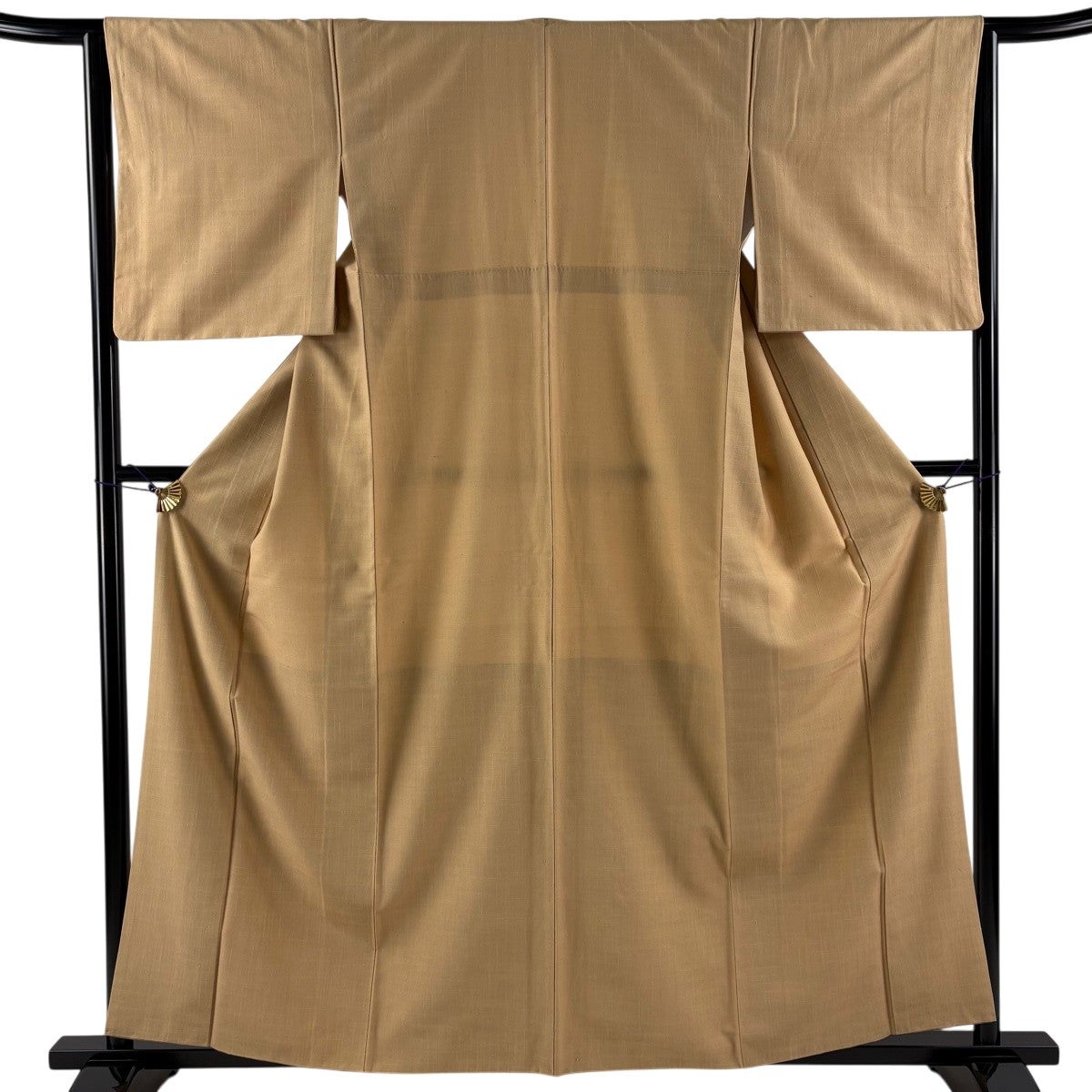 美品】 紬 身丈158.5cm 裄丈64cm M 袷 証紙あり ベージュ 正絹 秀品