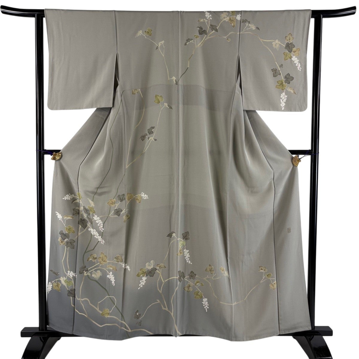美品】 訪問着 身丈159cm 裄丈62cm S 袷 落款あり 草花 染め分け