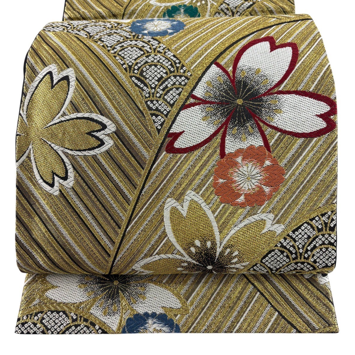 美品】 袋帯 秀品 辻が花 箔 銀通し 灰紫 お太鼓柄 正絹｜中古・古着 