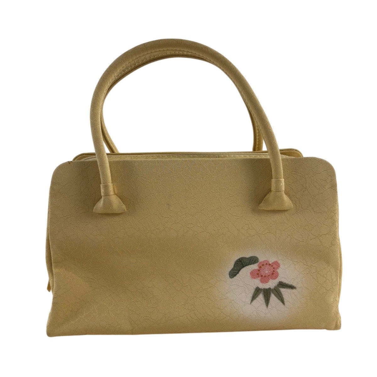 美品】和装バッグ 逸品 合切袋 巾着 印伝 花唐草 紺色 和装小物｜中古