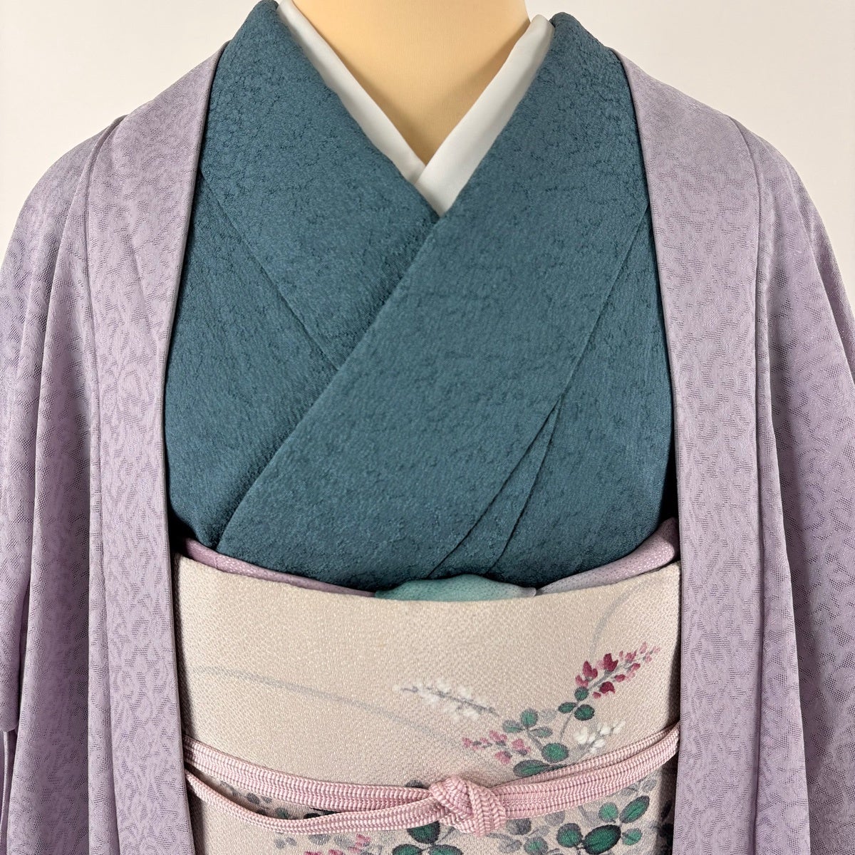 羽織 身丈88cm 裄丈63.5cm S 唐草 薄紫 正絹 名品｜中古・古着