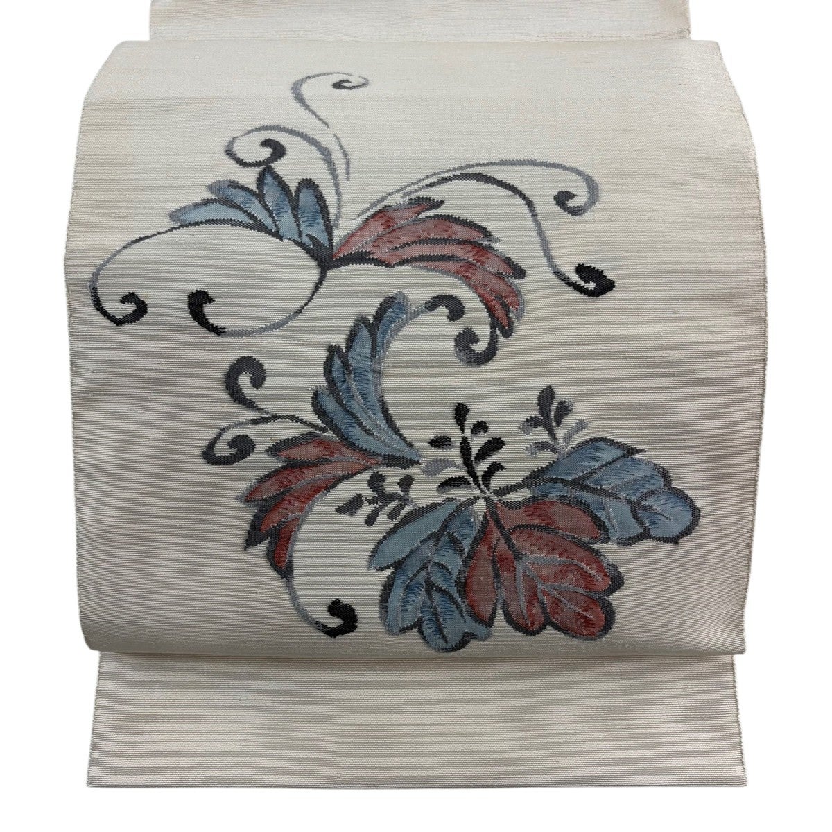 名古屋帯 秀品 夏帯 羅 八寸名古屋帯 幾何学模様 金銀糸 黄緑色 正絹