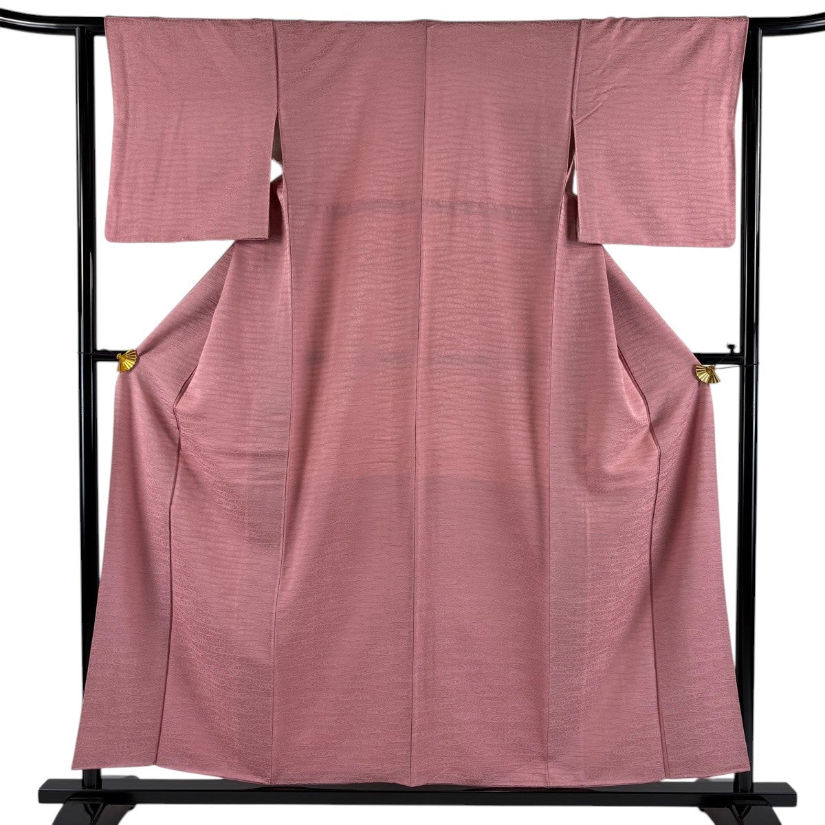 美品】 色無地 身丈150.5cm 裄丈62cm S 袷 ピンク 正絹 優品 一つ紋