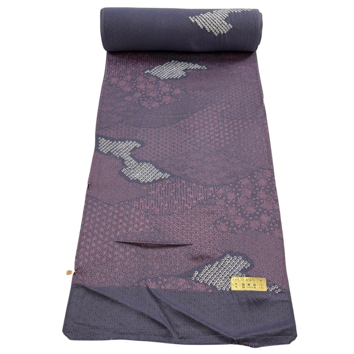 反物 逸品 小地谷縮 証紙 夏物 黒灰 麻｜中古・古着・リサイクル着物