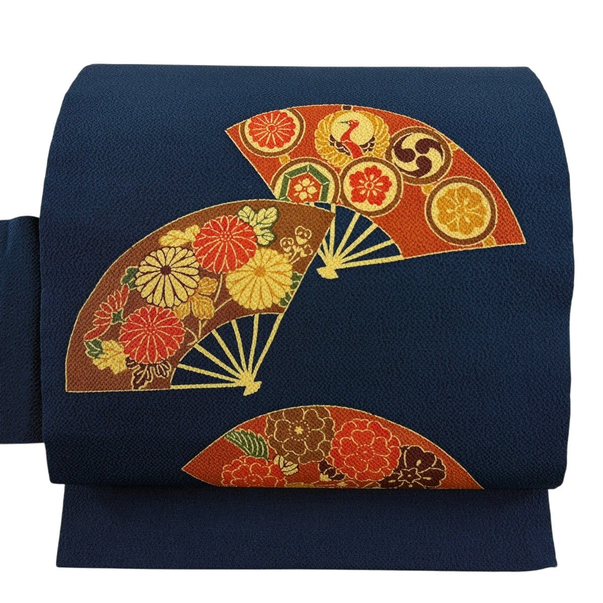 開き名古屋帯 秀品 花唐草 縮緬 ピンク 正絹｜中古・古着・リサイクル