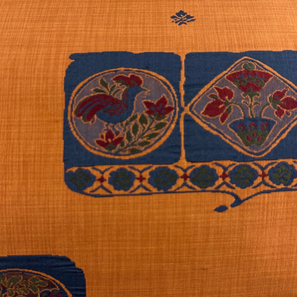 美品】 袋帯 秀品 鳥 草花 オレンジ 六通 正絹｜中古・古着
