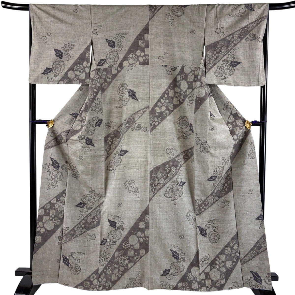 美品】 小紋 身丈162cm 裄丈64.5cm M 袷 辻が花柄 絞り ピンク 正絹 秀