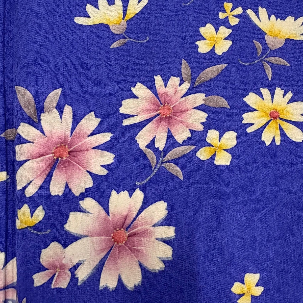 振袖 身丈170cm 裄丈71cm L 袷 草花 金彩 ぼかし 紫 正絹 秀品｜中古