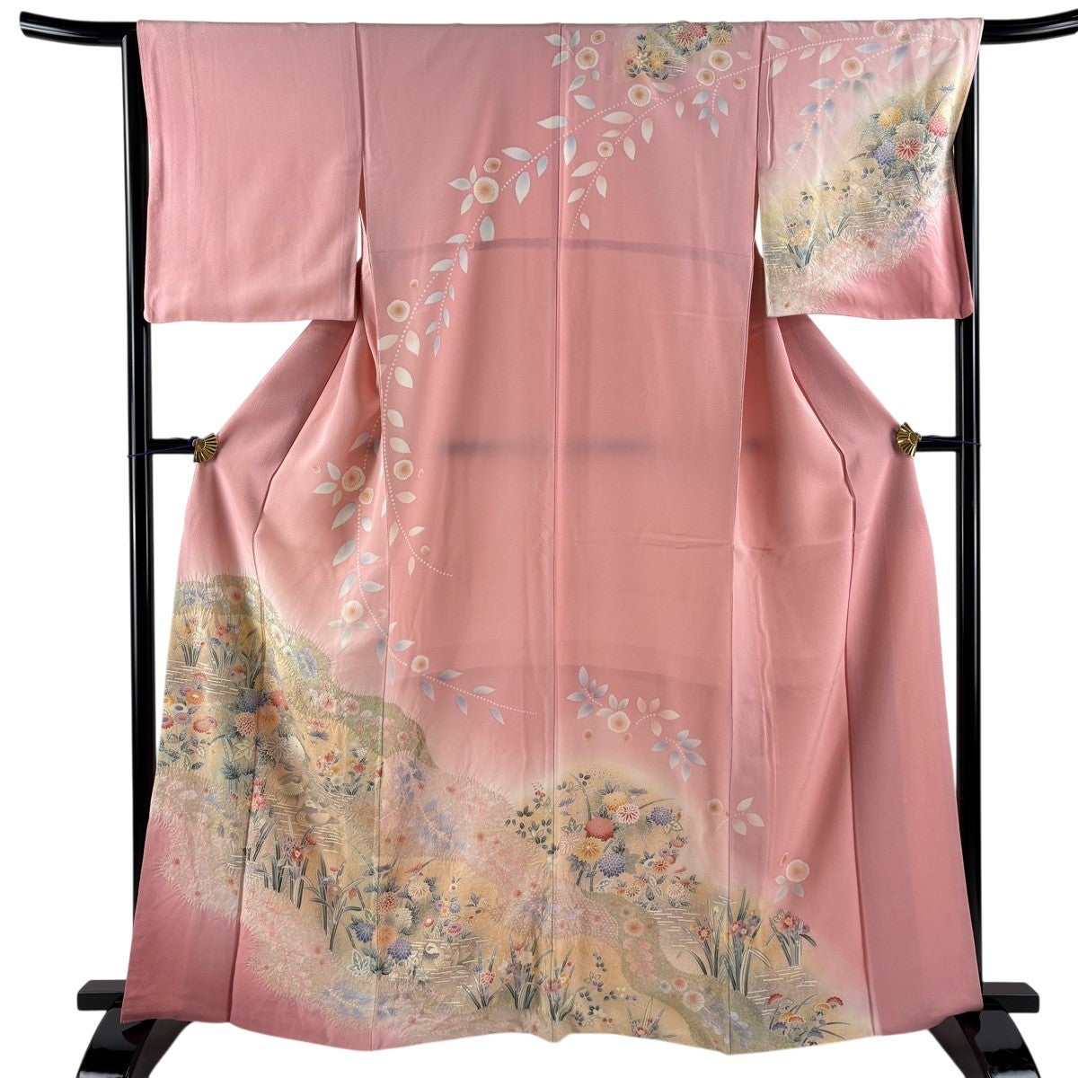 美品】 付下げ 身丈164.5cm 裄丈66cm M 袷 能州紬地 ますいわ屋 落款