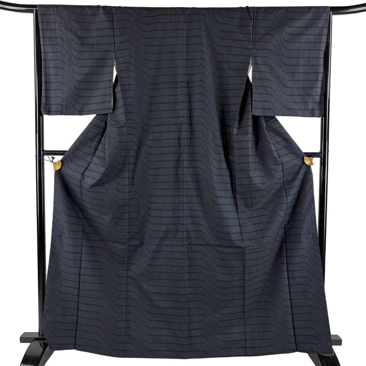 紬 身丈166cm 裄丈66.5cm M 袷 焦茶色 正絹 秀品｜中古・古着