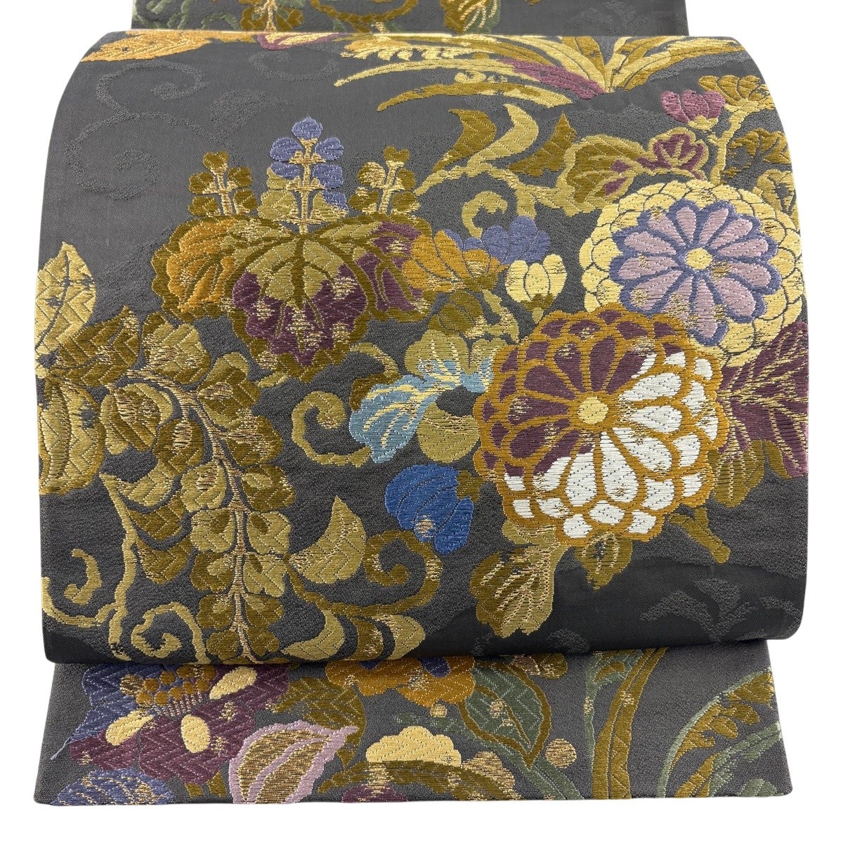 美品】 袋帯 逸品 蜀江文 華文 相良刺繍 金糸 ベージュ 六通 正絹
