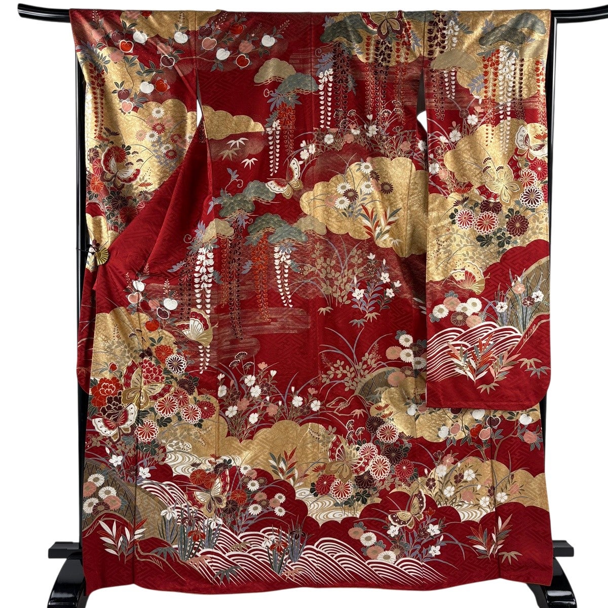 美品】 振袖 身丈168cm 裄丈67cm M 袷 谷崎潤一郎の世界 落款あり 蝶