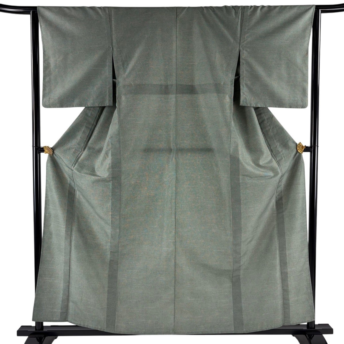 美品】 江戸小紋 身丈169cm 裄丈68.5cm L 単衣 角通し 鶯色 正絹 名品