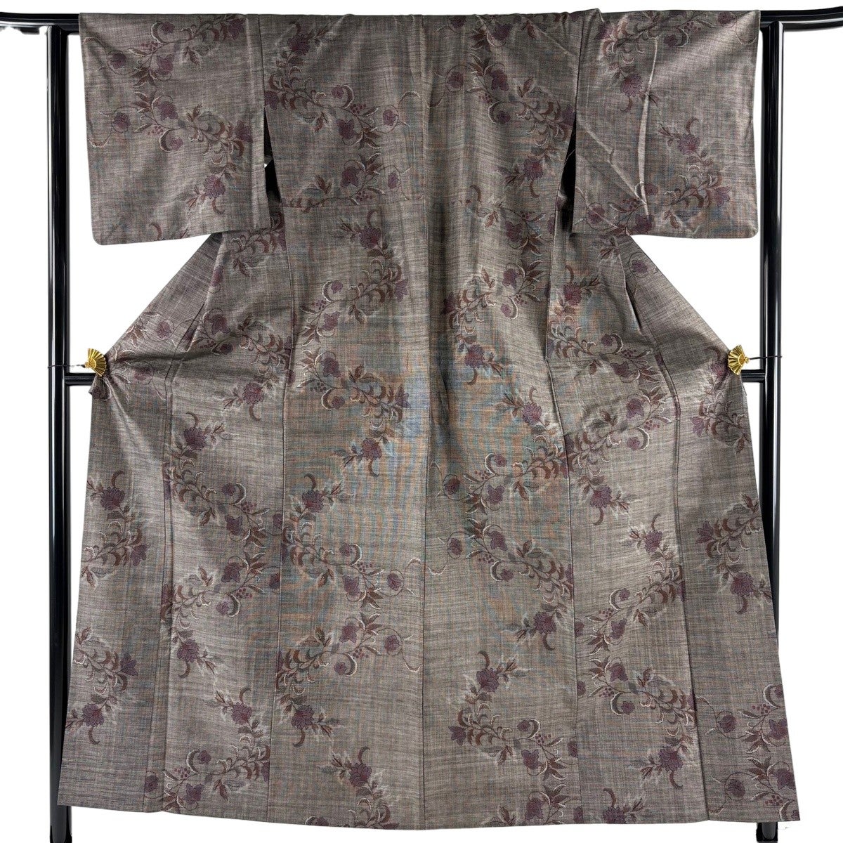 美品】 塩沢紬 身丈163cm 裄丈65cm M 薄物 塩沢絣 夏紬 証紙あり 七宝