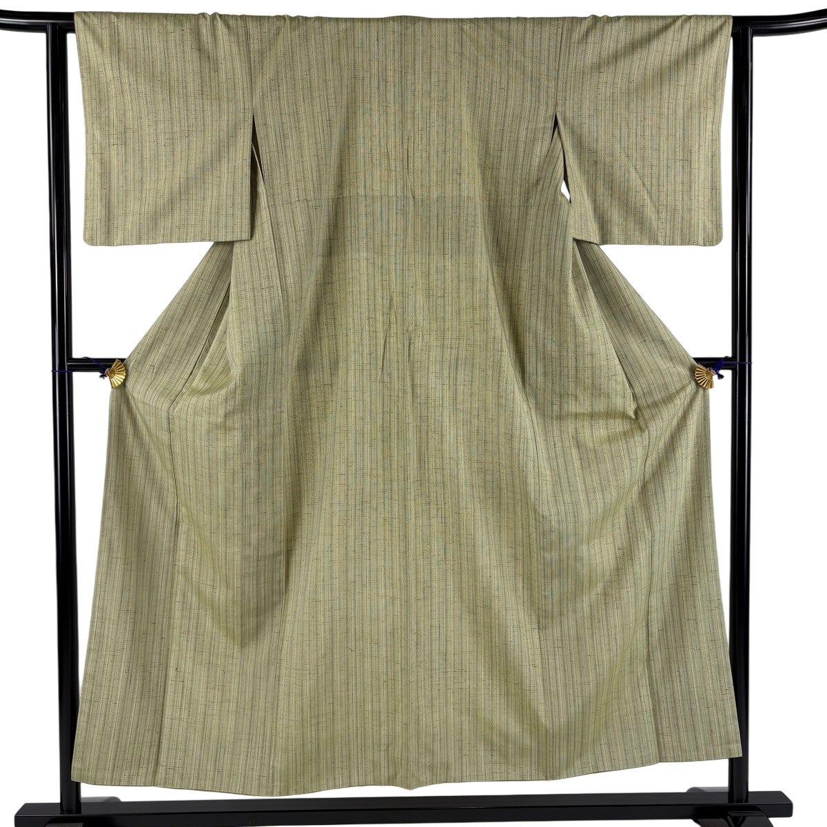 在庫一掃】 【美品】 紬 身丈164cm 裄丈60.5cm S 袷 白鷹山ぜんまい糸