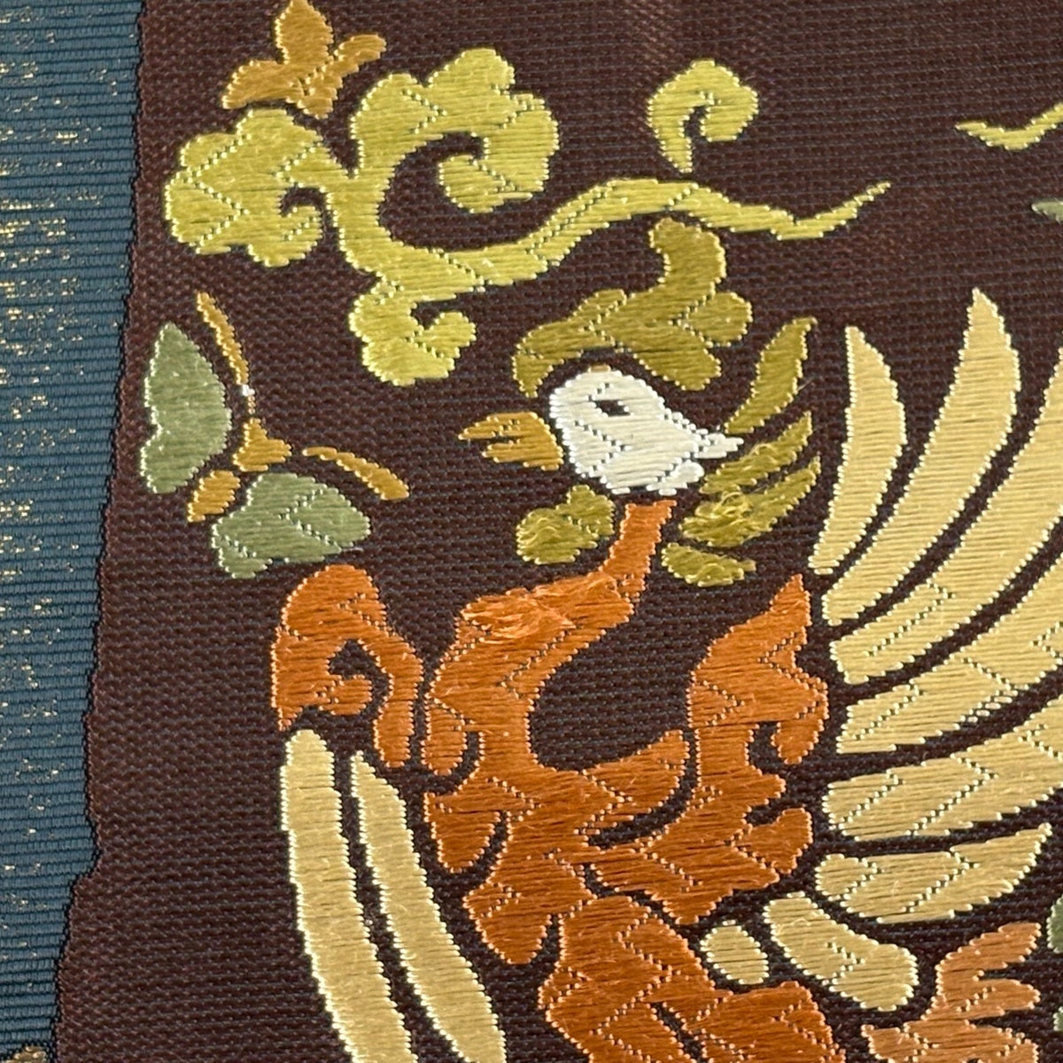 袋帯 名品 六通 正絹 【】 美品 袋帯 名品 証紙あり 花唐草 金銀糸 箔