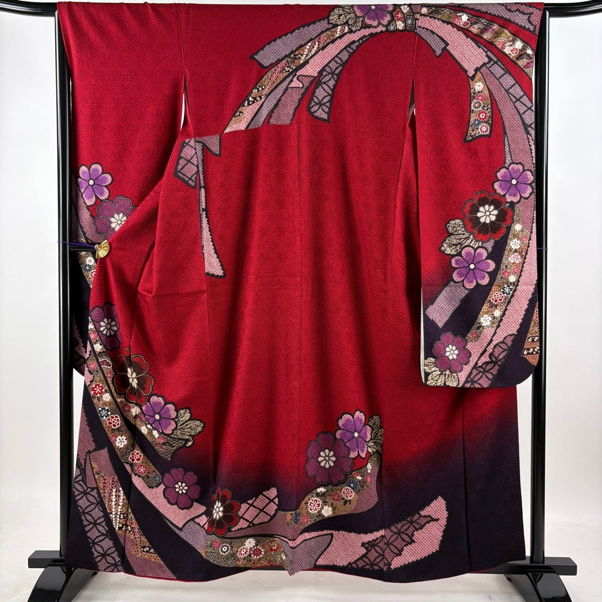 連休セール！振袖フルセット　身丈159cm、裄丈65cm 30%OFF 【美品】 振袖 身丈159cm 裄丈65cm M 袷 袋帯フルセット 桜
