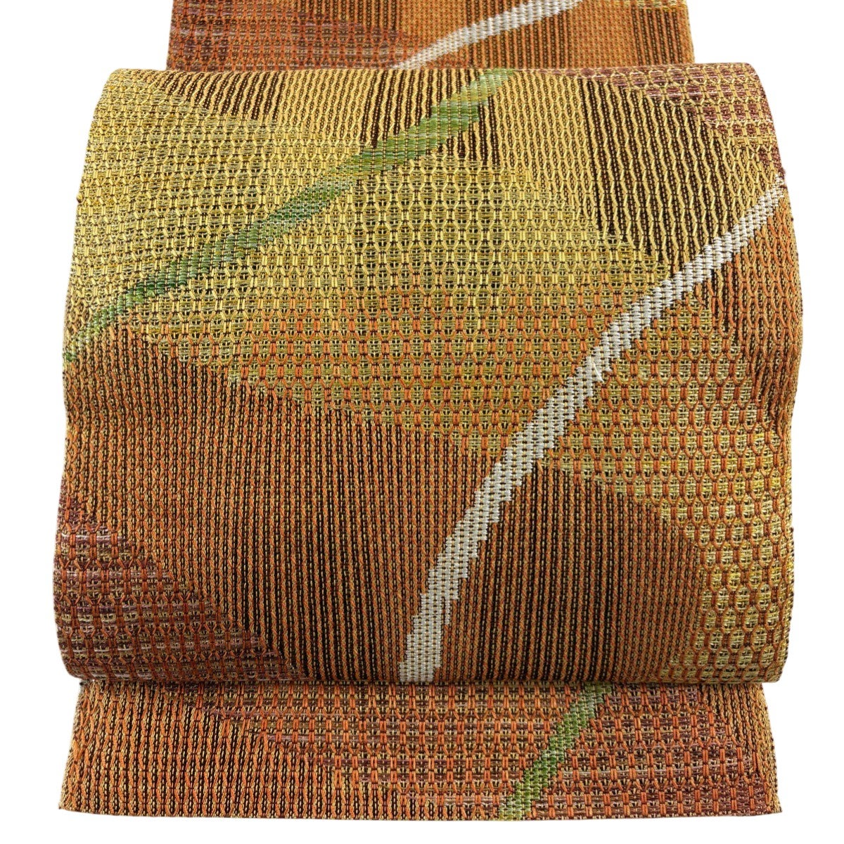 名古屋帯 優品 八寸名古屋帯 トンネル仕立て 縞 茜色 正絹｜中古・古着