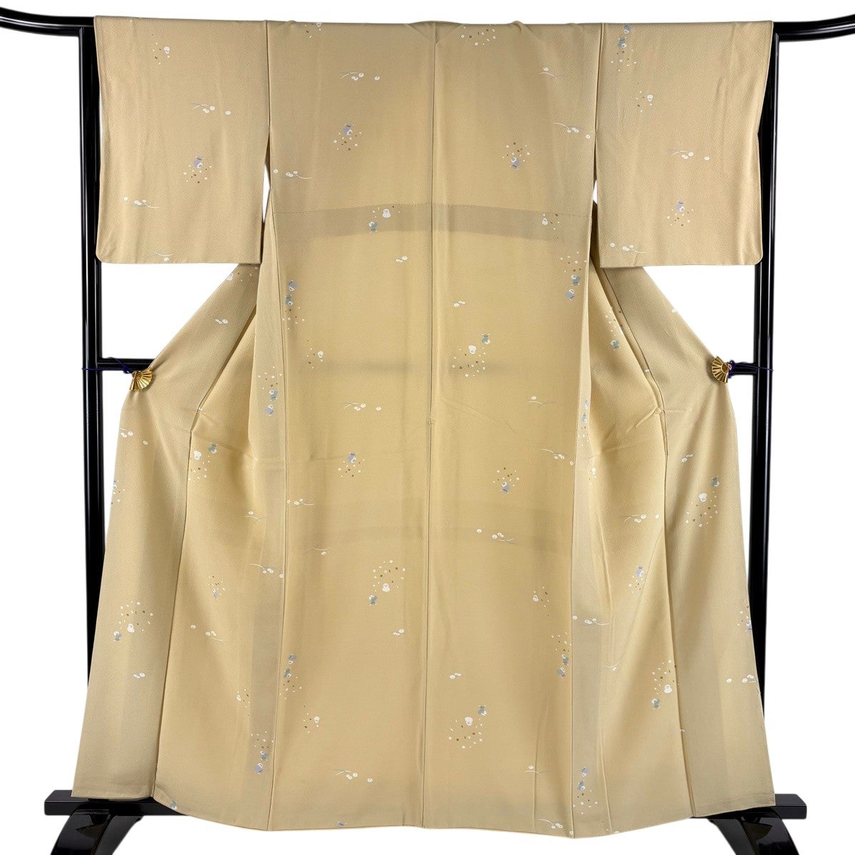 名古屋帯 秀品 菊 萩 金彩 金糸 ベージュ 正絹｜中古・古着