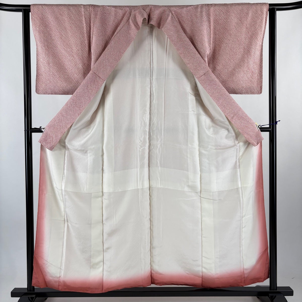 小紋/美品/ピンク/絞り/仕立上がり/適応身長145～152㎝/11577 リサイクル着物】小紋 正絹 Sランク 身丈153.5cm 裄丈62.5cm 袷 美人祭