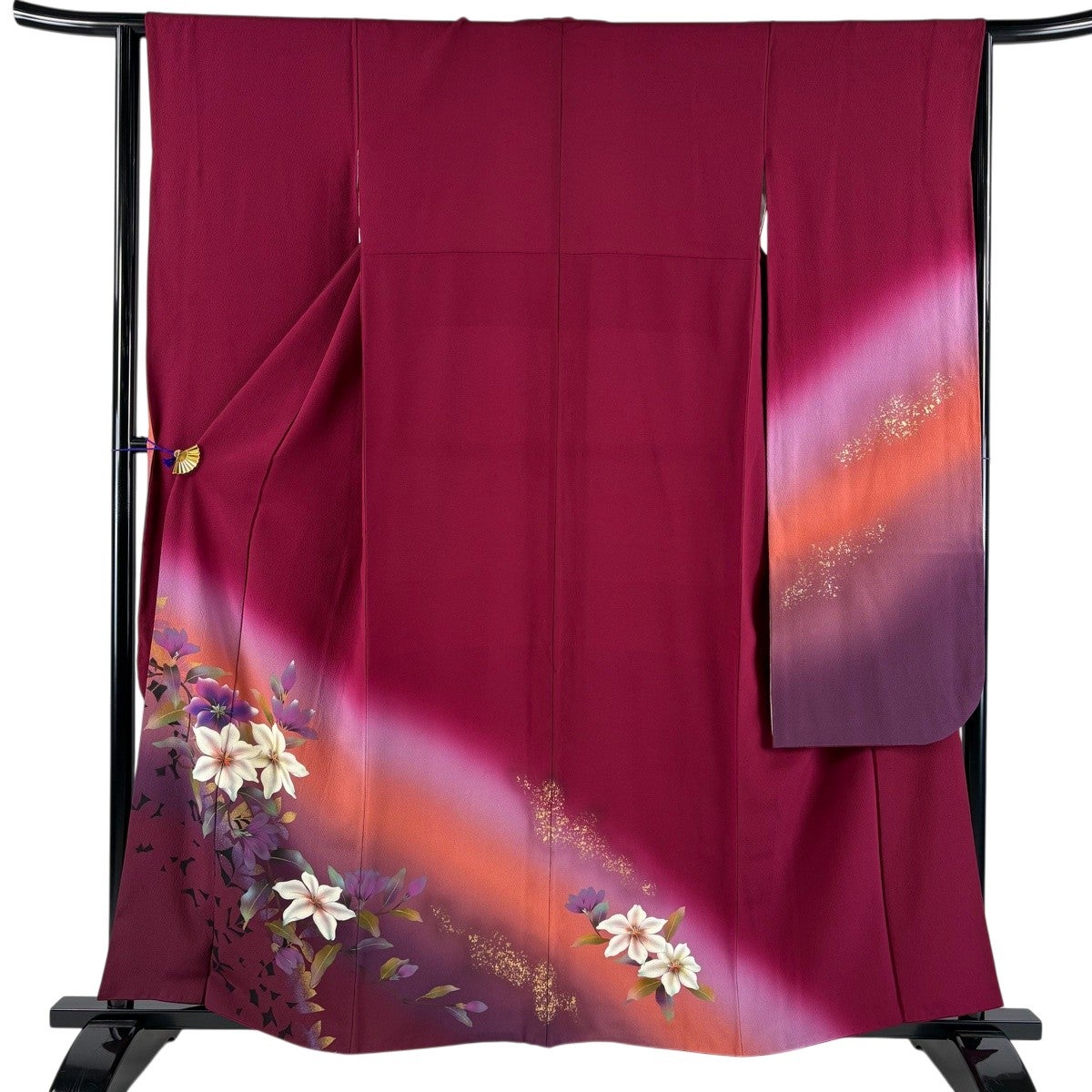 振袖 身丈157.5cm 裄丈65cm M 袷 山鉾 桜 金彩 ぼかし ピンク 正絹 秀