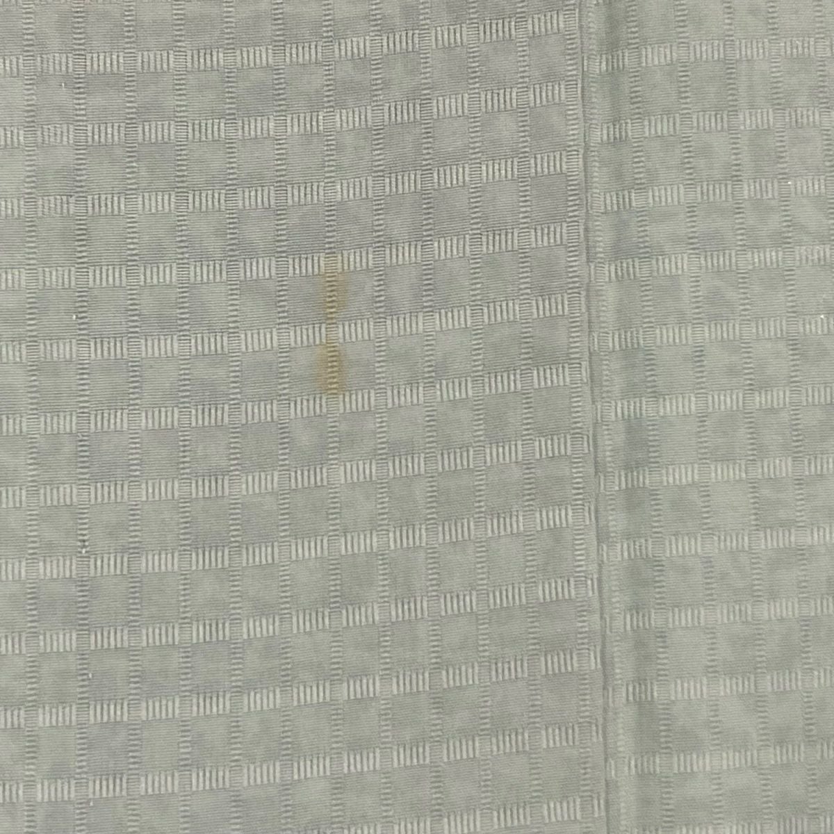 色無地 身丈174.5cm 裄丈70cm L 単衣 地紋 薄緑 正絹 秀品｜中古・古着