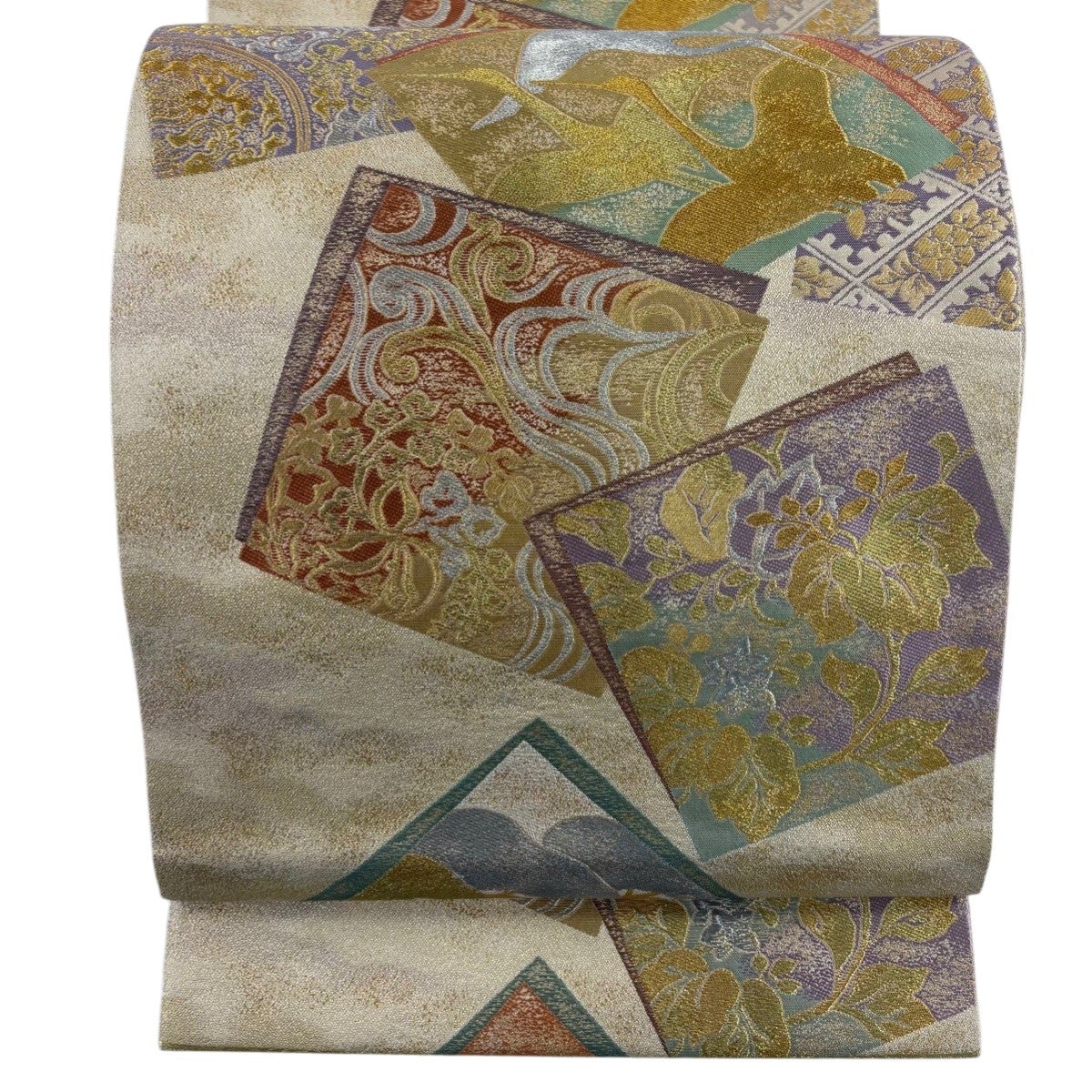 袋帯 秀品 やまと 桜 うさぎ 金銀糸 箔 金色 六通 正絹｜中古・古着