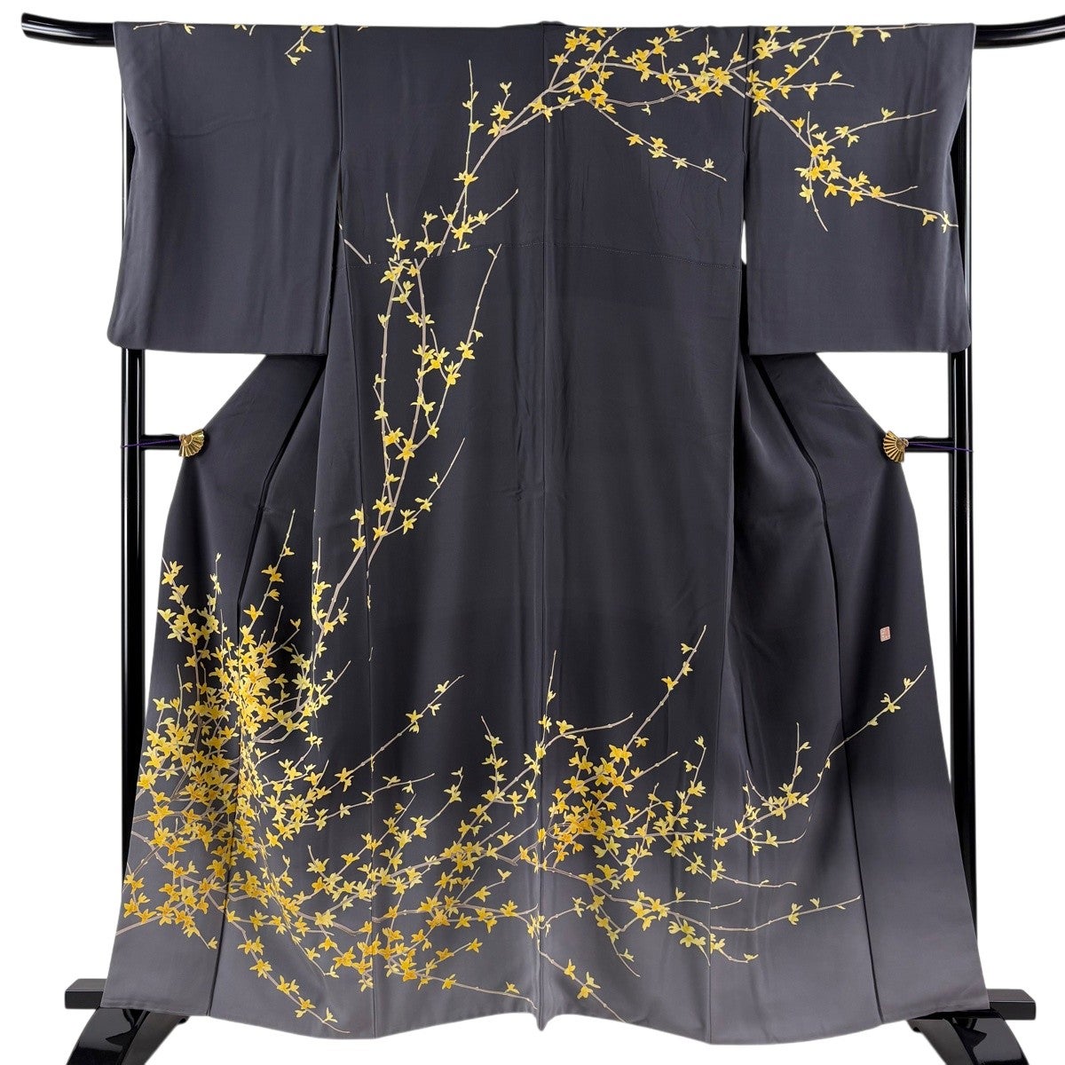 美品】 訪問着 身丈173.5cm 裄丈67.5cm L 袷 甲斐泰造 落款あり 蝶