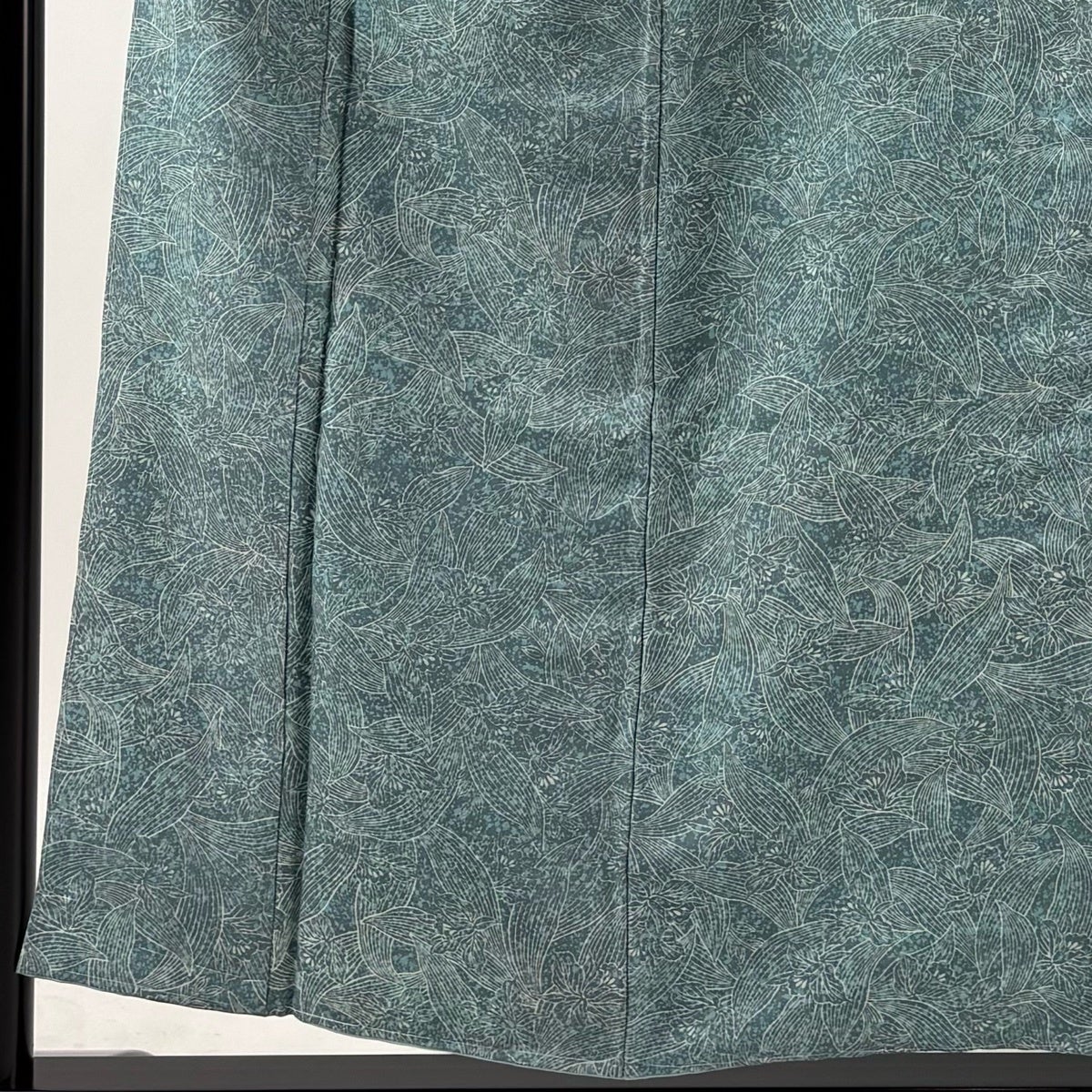 小紋 身丈155.5cm 裄丈64cm M 袷 草花 青緑 正絹 優品｜中古・古着