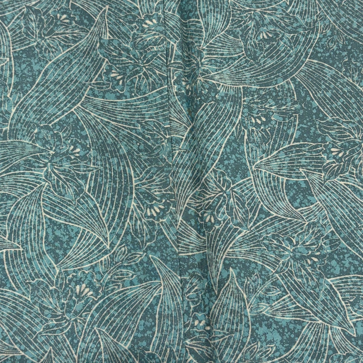 小紋 身丈155.5cm 裄丈64cm M 袷 草花 青緑 正絹 優品｜中古・古着