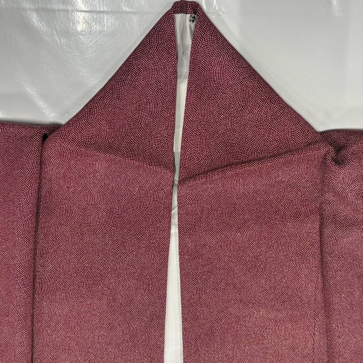 美品】 江戸小紋 身丈151.5cm 裄丈62.5cm S 袷 鮫 えんじ色 正絹 優品