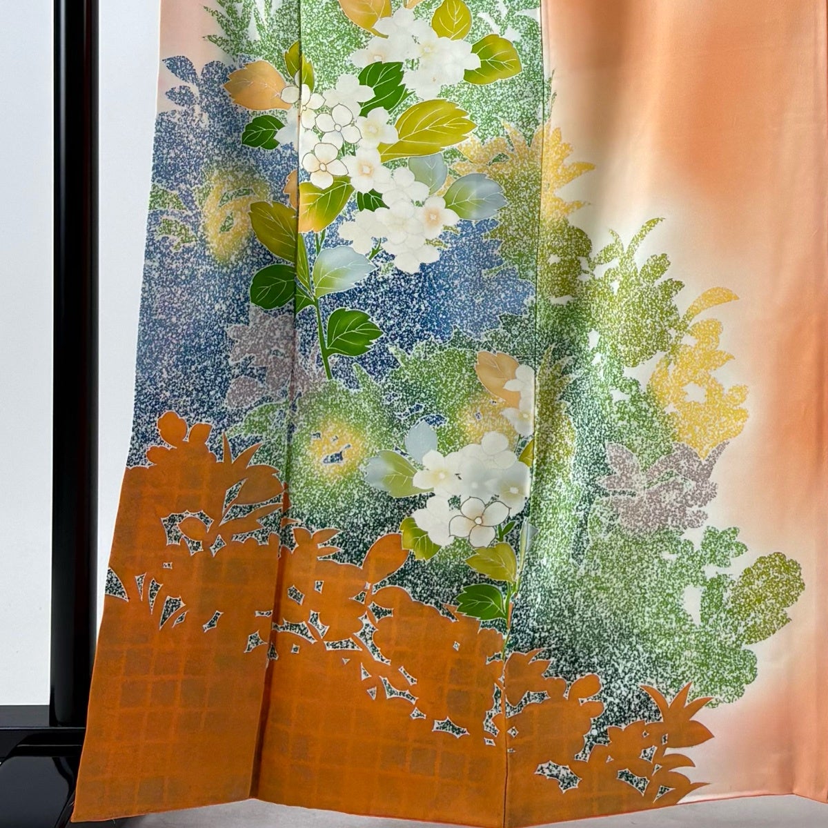訪問着 身丈163cm 裄丈63.5cm S 袷 紫陽花 シルエット ぼかし 薄
