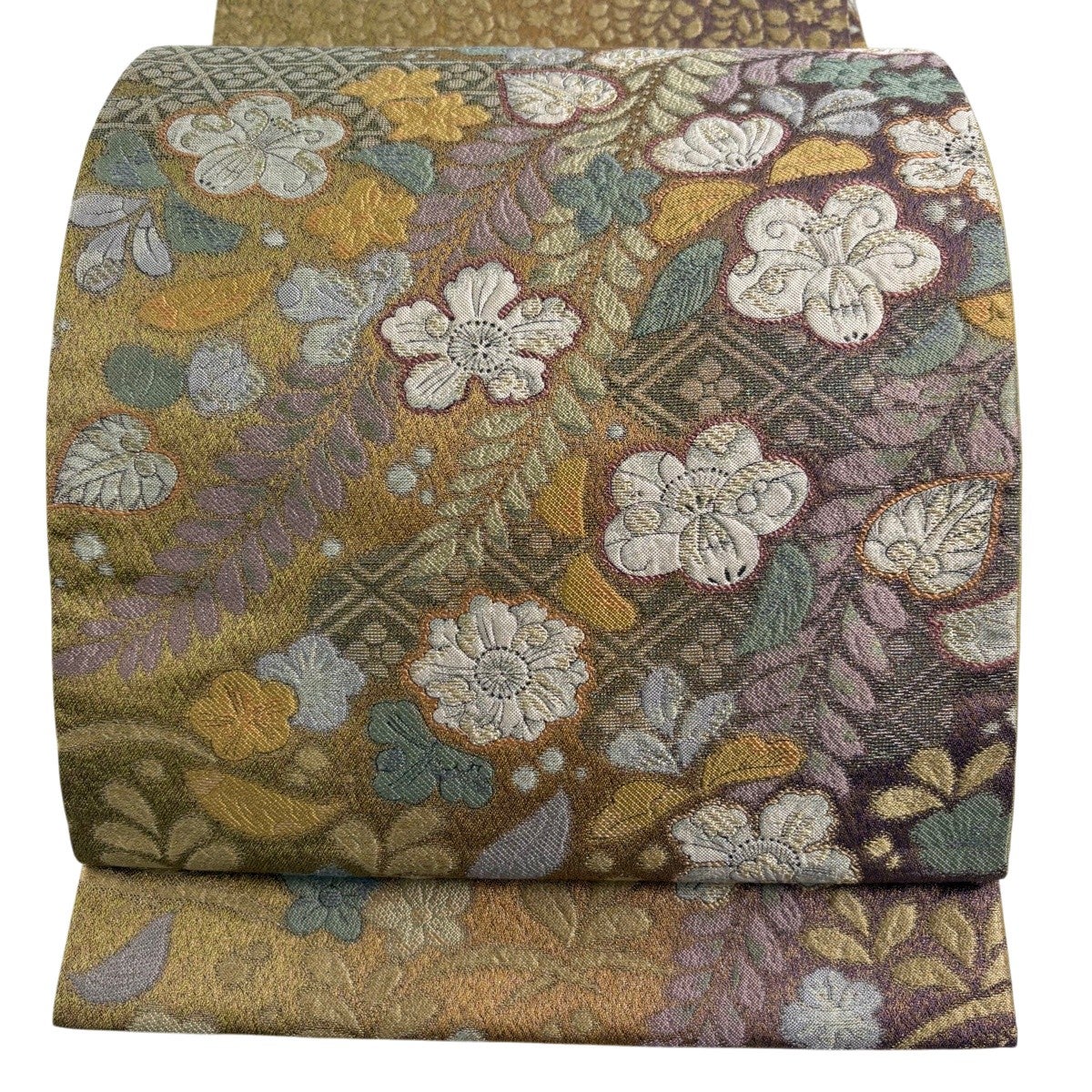 袋帯 名品 辻が花 雲文 箔 茜色 お太鼓柄 正絹｜中古・古着