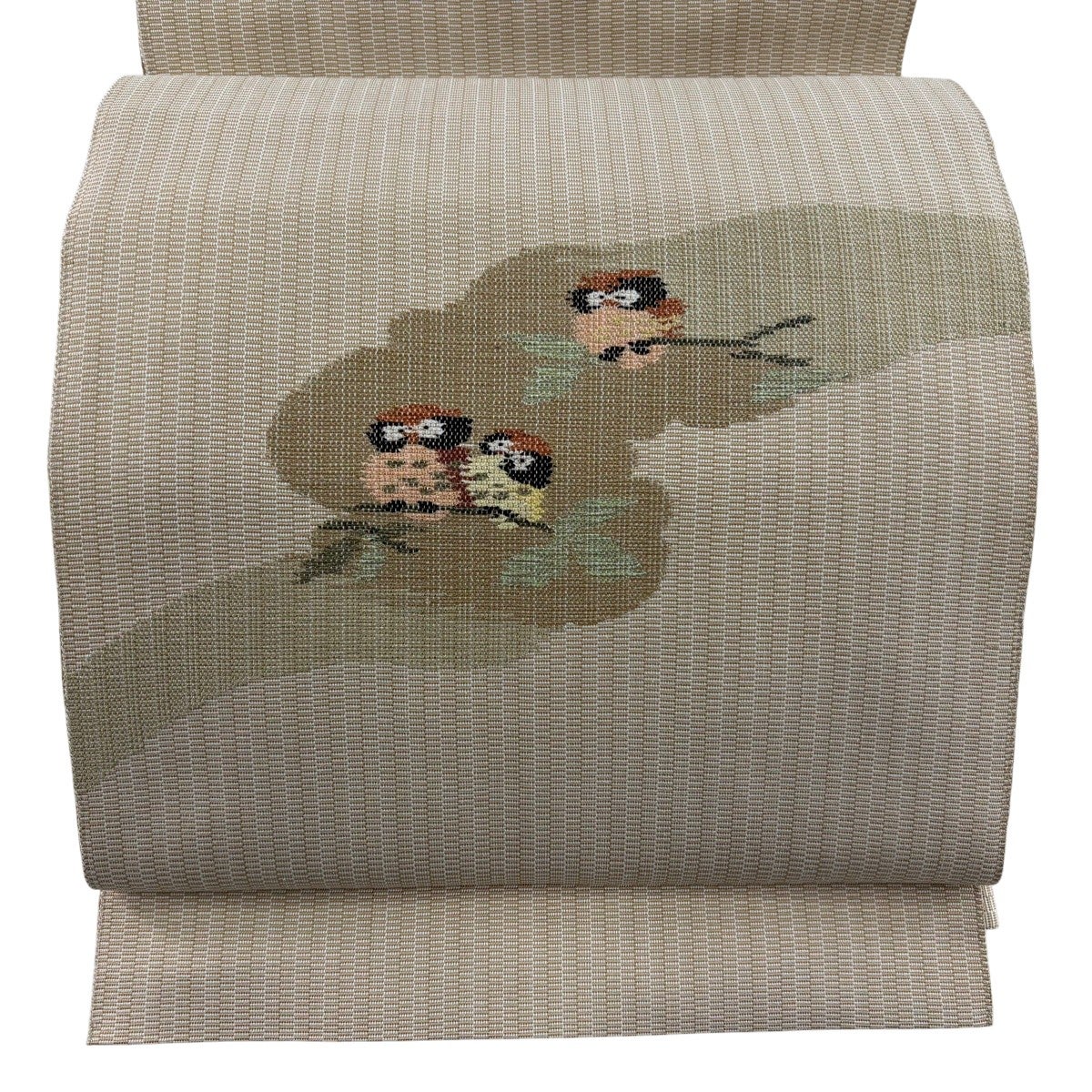 美品】 名古屋帯 逸品 落款あり 松葉仕立て 八寸名古屋帯 枝花