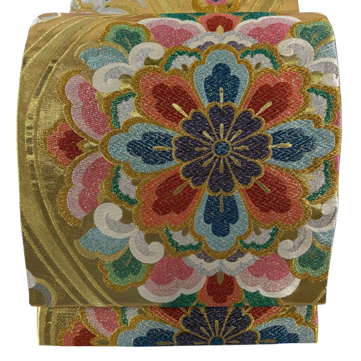 美品】 袋帯 秀品 華文 金銀糸 箔 金色 六通 正絹｜中古・古着