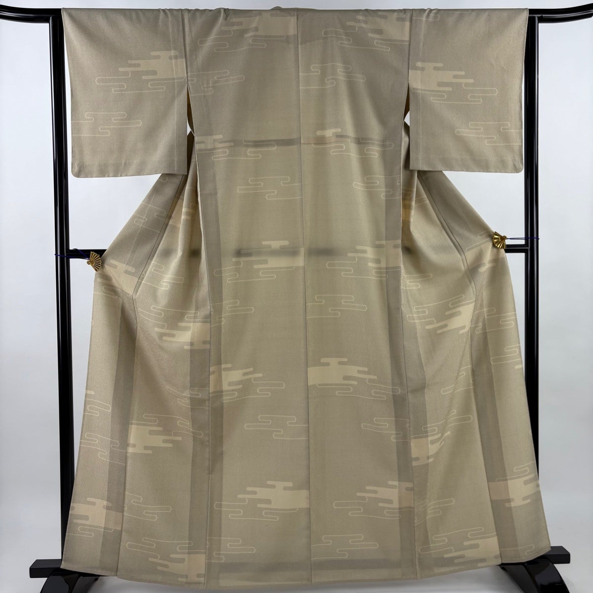 50%OFF 【美品】 塩沢紬 身丈161.5cm 裄丈65.5cm M 袷 証紙あり 縦縞