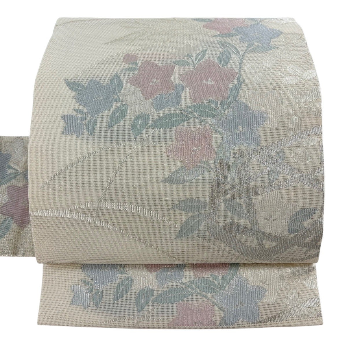 袋帯 秀品 夏帯 露芝 箔 クリーム 六通 正絹｜中古・古着・リサイクル