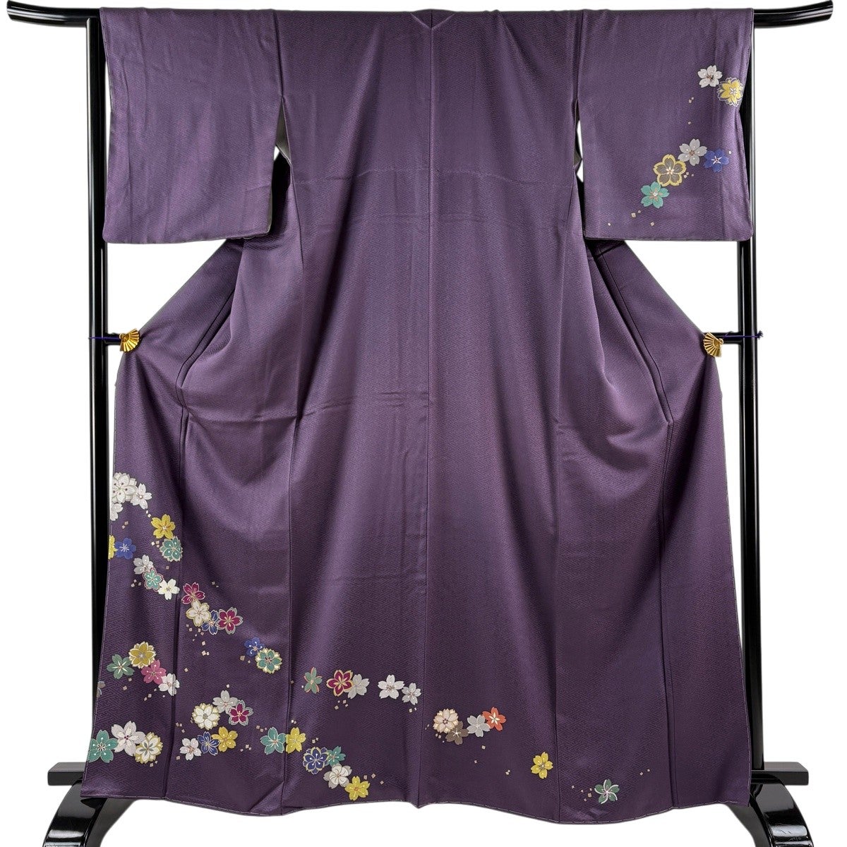 付け下げ　身丈　裄　ピーコックブルー　花籠　菊花　梅花　花模様　着物　061b 000003021647-01.jpg?size=xl&w=