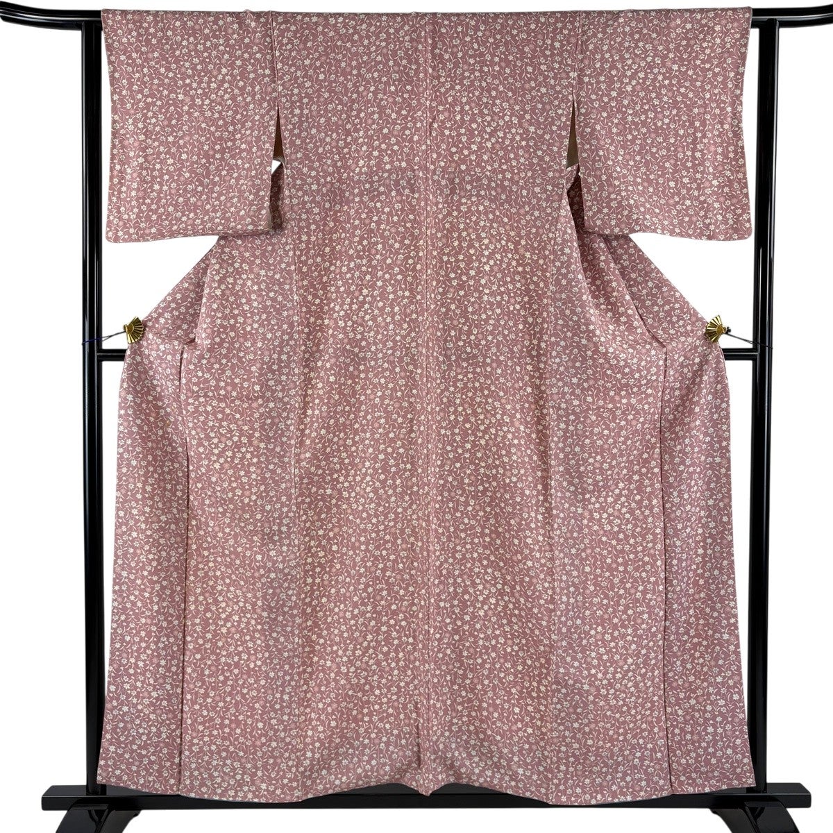 【美品】 小紋 身丈155cm 裄丈62cm 正絹 名品 【中古】 70%OFF 小紋 身丈155cm 裄丈62cm S 袷 松竹梅 枝花 ピンク 正絹 秀品