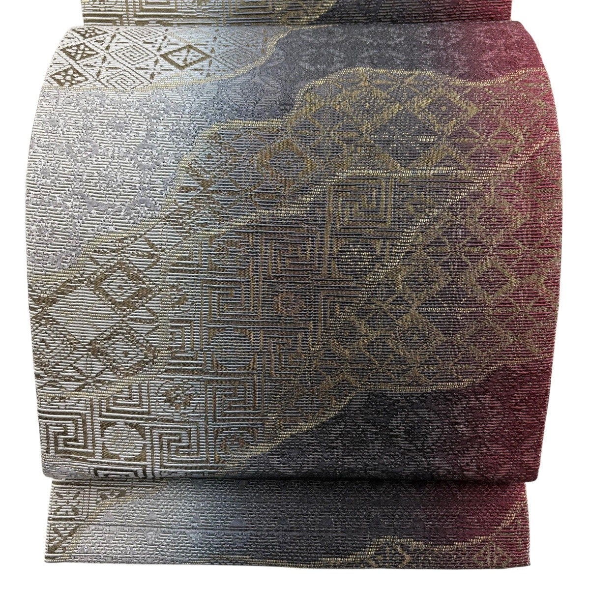 70%OFF 袋帯 秀品 泥染 霞 金糸 黒 六通 正絹 K70｜中古・古着