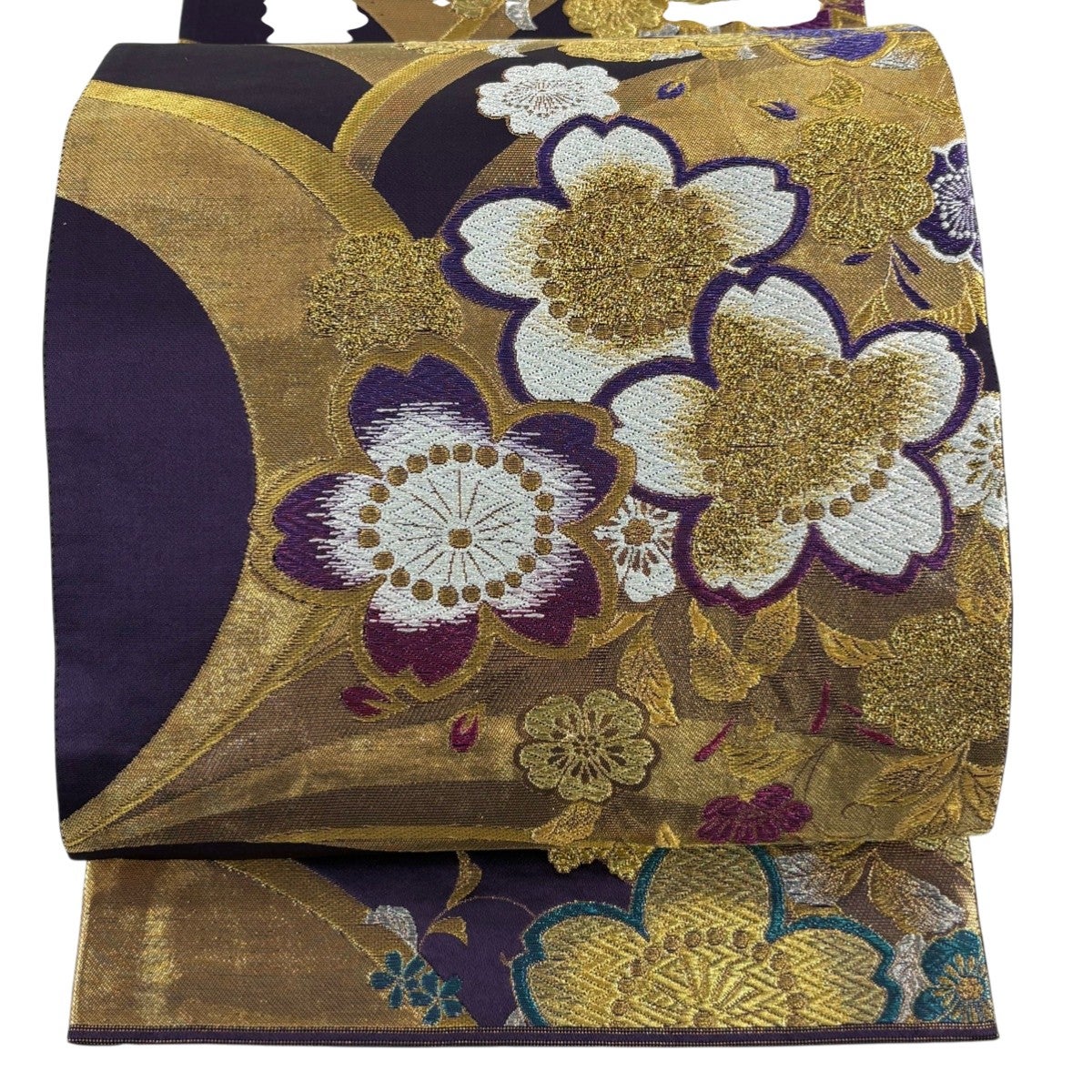 袋帯 秀品 松竹梅 楓 唐織 金銀糸 紫 六通 正絹｜中古・古着