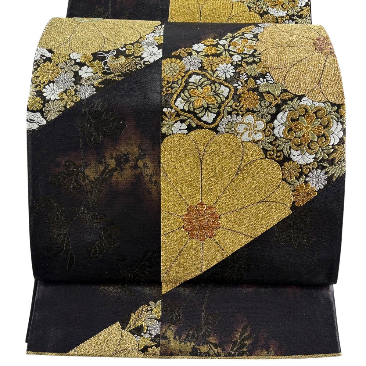美品】 袋帯 秀品 華文 鳥 金糸 箔 金色 六通 正絹｜中古・古着