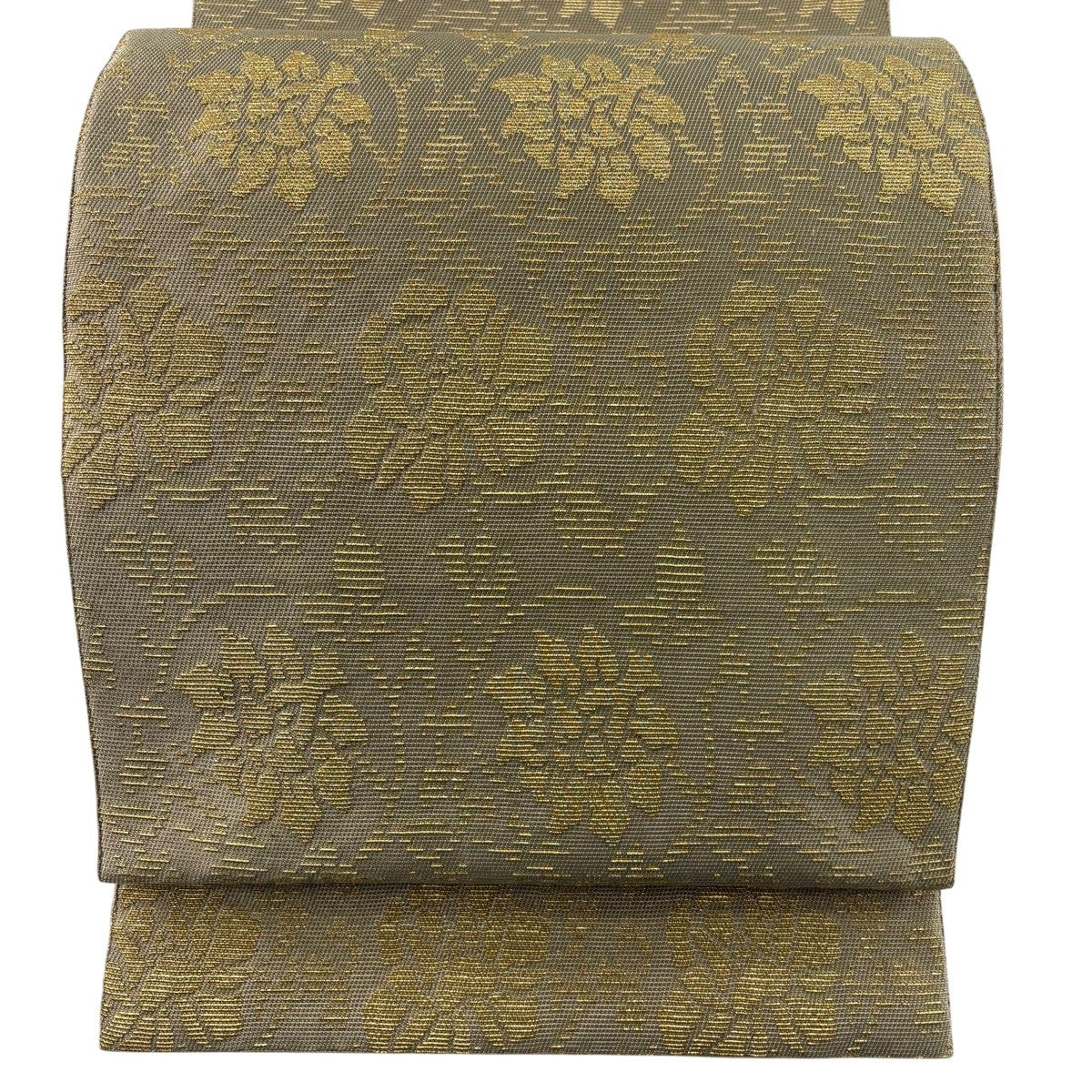 美品】 袋帯 名品 鳳凰 花唐草 金糸 箔 灰紫 六通 正絹｜中古・古着