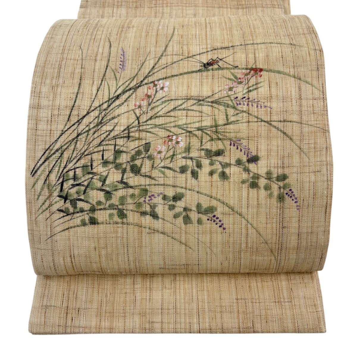 名古屋帯 名品 夏帯 藤 薄茶色 麻｜中古・古着・リサイクル着物通販
