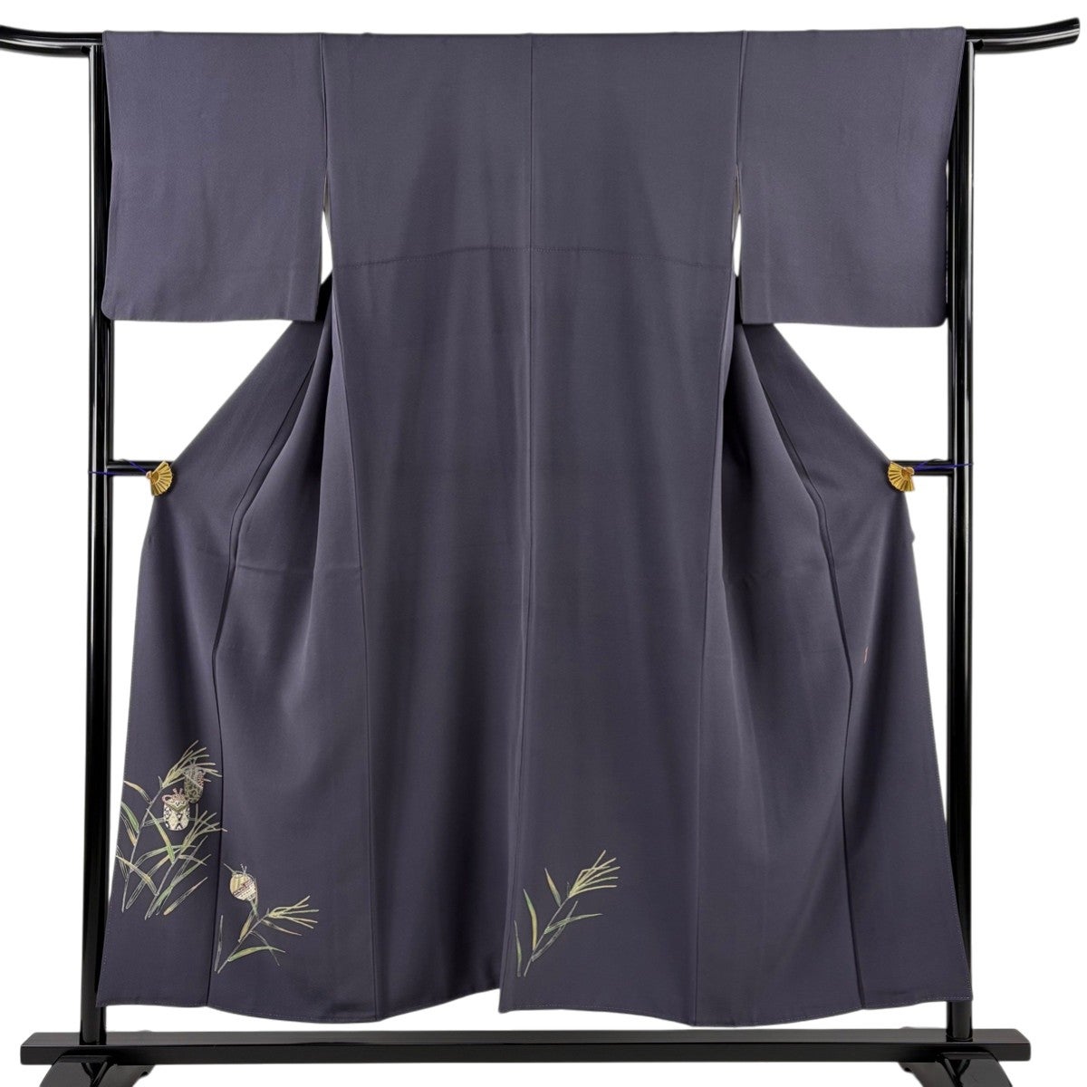 小紋 身丈161cm 裄丈63cm 正絹 名品 【中古】 小紋 身丈158cm 裄丈62cm S 袷 柿本市郎 やまと 落款あり 菊 梅 小豆色