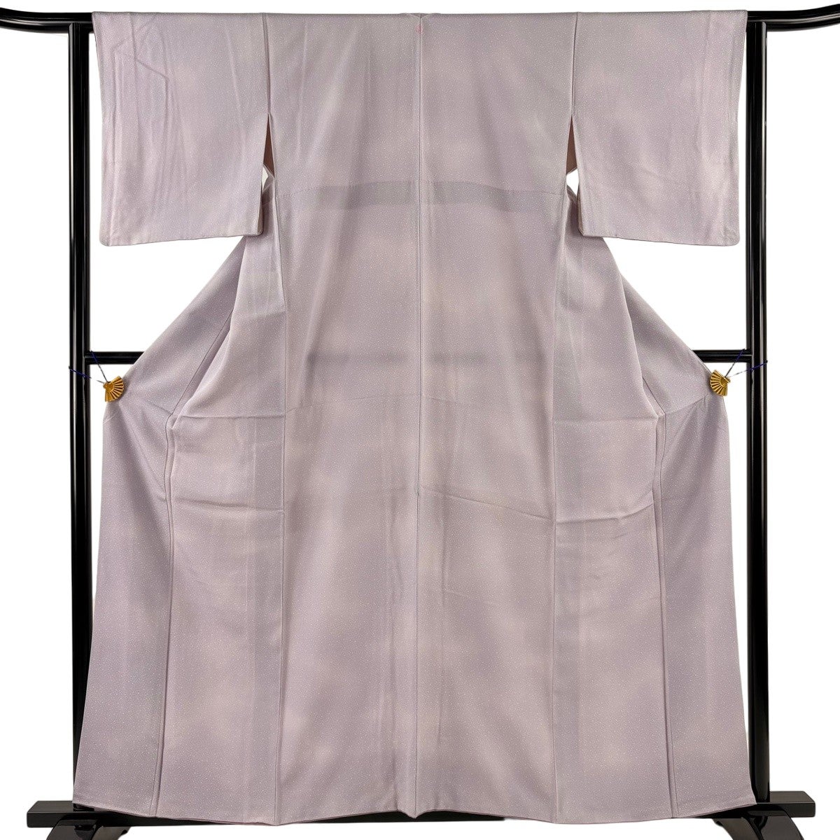 美品】 小紋 身丈160.5cm 裄丈63.5cm S 袷 幾何学模様 ぼかし 紫 正絹