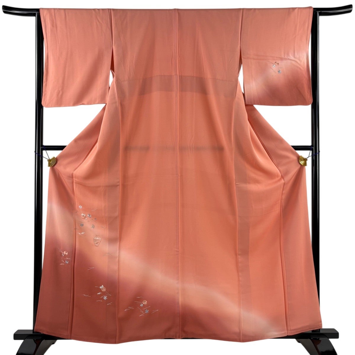 30%OFF 【美品】 付下げ 身丈164cm 裄丈66cm M 袷 やまと 桜 地紋 赤紫
