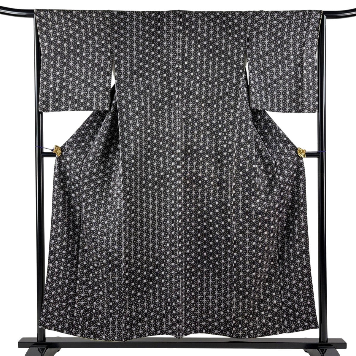 【美品】 紬 身丈157.5cm 裄丈62cm 正絹 逸品 【中古】 美品 紬 身丈157.5cm 裄丈62cm S 袷 縞 蚊絣 濃紺 正絹 秀品 中古